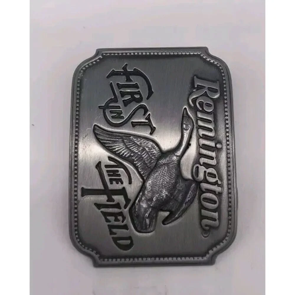 VINTAGE 1980 REMINGTON FIRST IN THE FIELD CANADIAN GOOSE BELT BUCKLE by Sid Bell